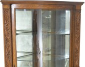 17692 Carved Victorian Oak Corner China Cabinet