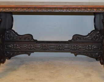 Carved Oak Desk Etsy