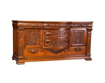 Antique Carved Mahogany Sideboard- Horner Style # 22070