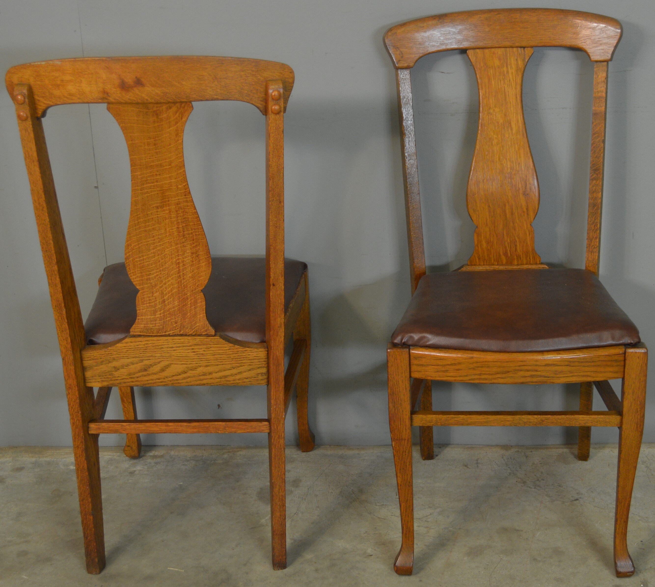 18696 Round Oak Claw Foot Dining Table & 4 Chair Set Etsy