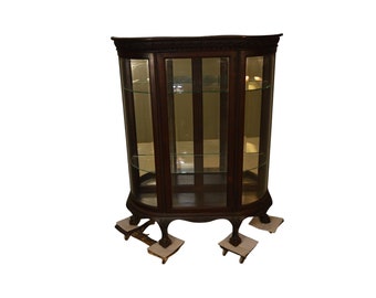 1920,s Oak Curved Glass Display Cabinet # 193956 Shipping is Not a