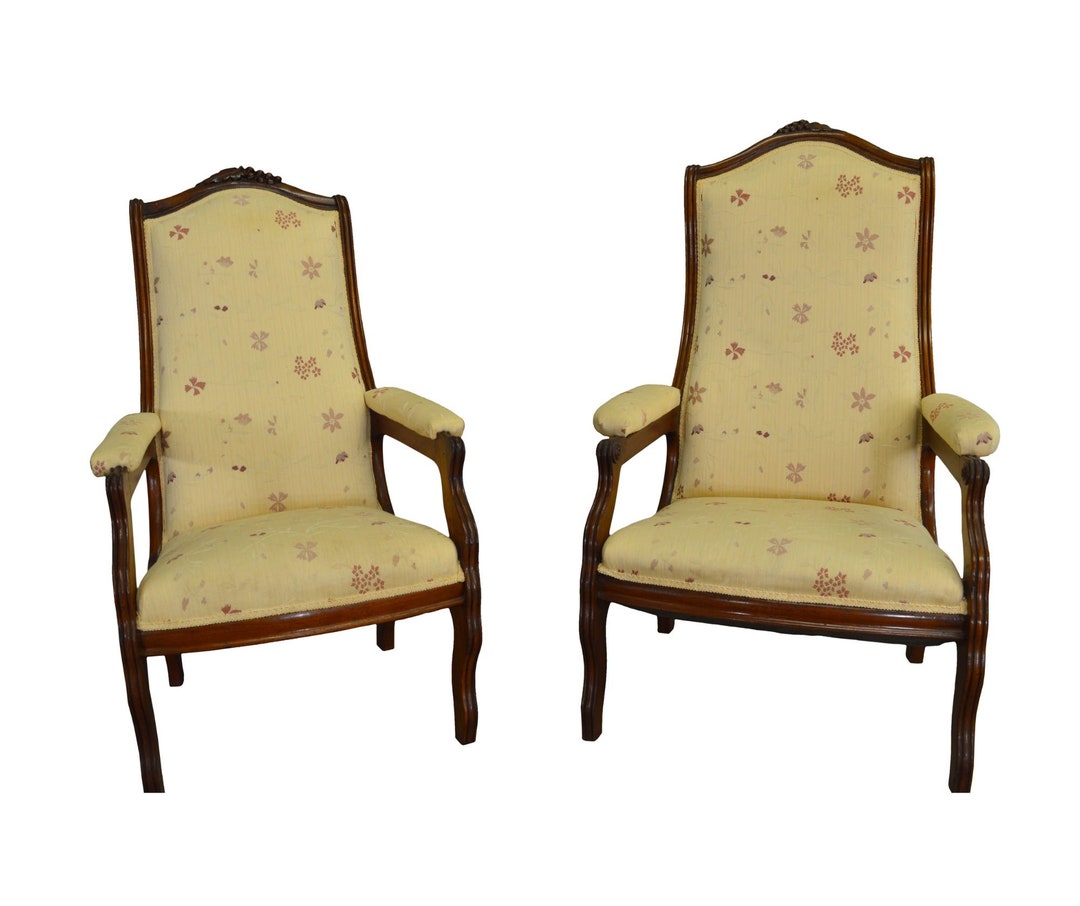 Antique Pair of Victorian Grape Carved Lady and Gent’s Chairs #17384 - Etsy