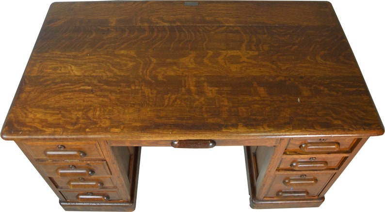 17609 Oak Lawyers Flat Top Desk Etsy