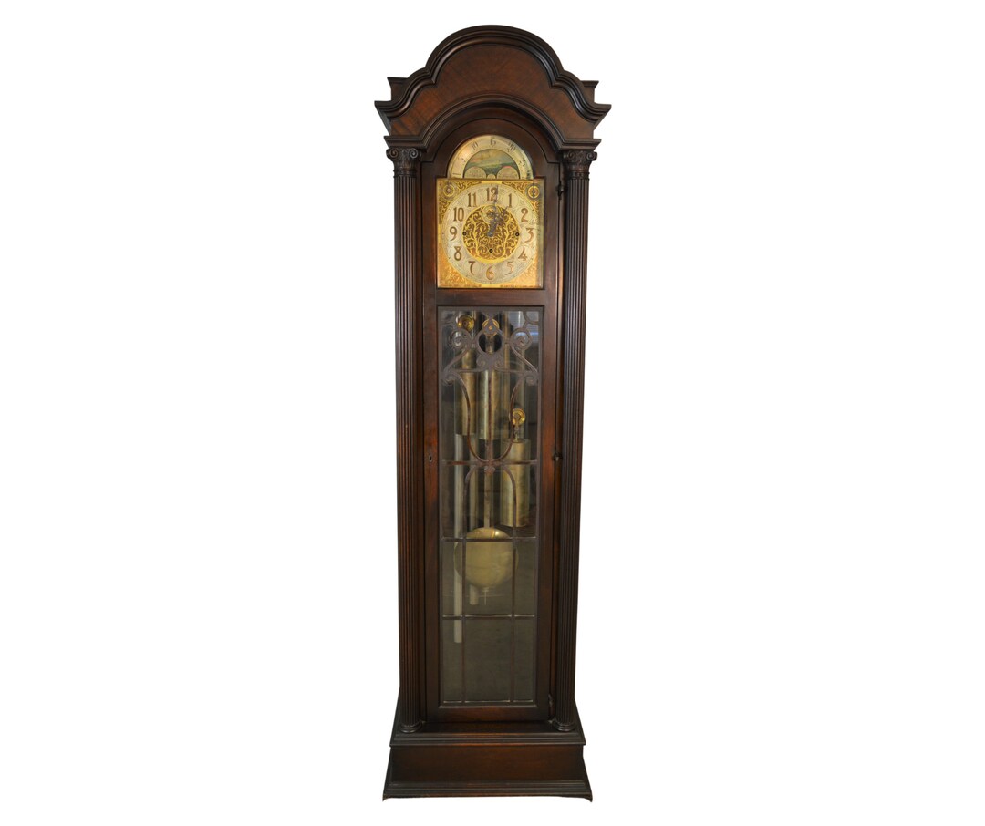 Antique Grandfather Clock With Tubes by Hanson Clock Company Etsy