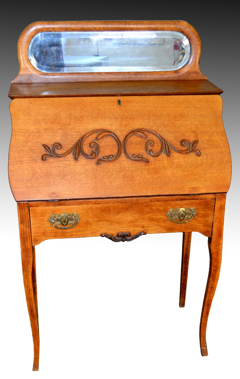 17252 Oak Las Slant Top Desk With Mirror By Larkin Image 0