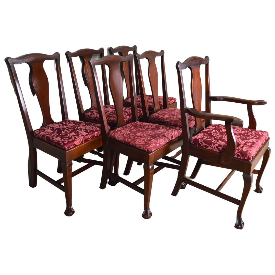 Antique Set of 6 Mahogany Ball and Claw Dining Chairs 21779 Etsy