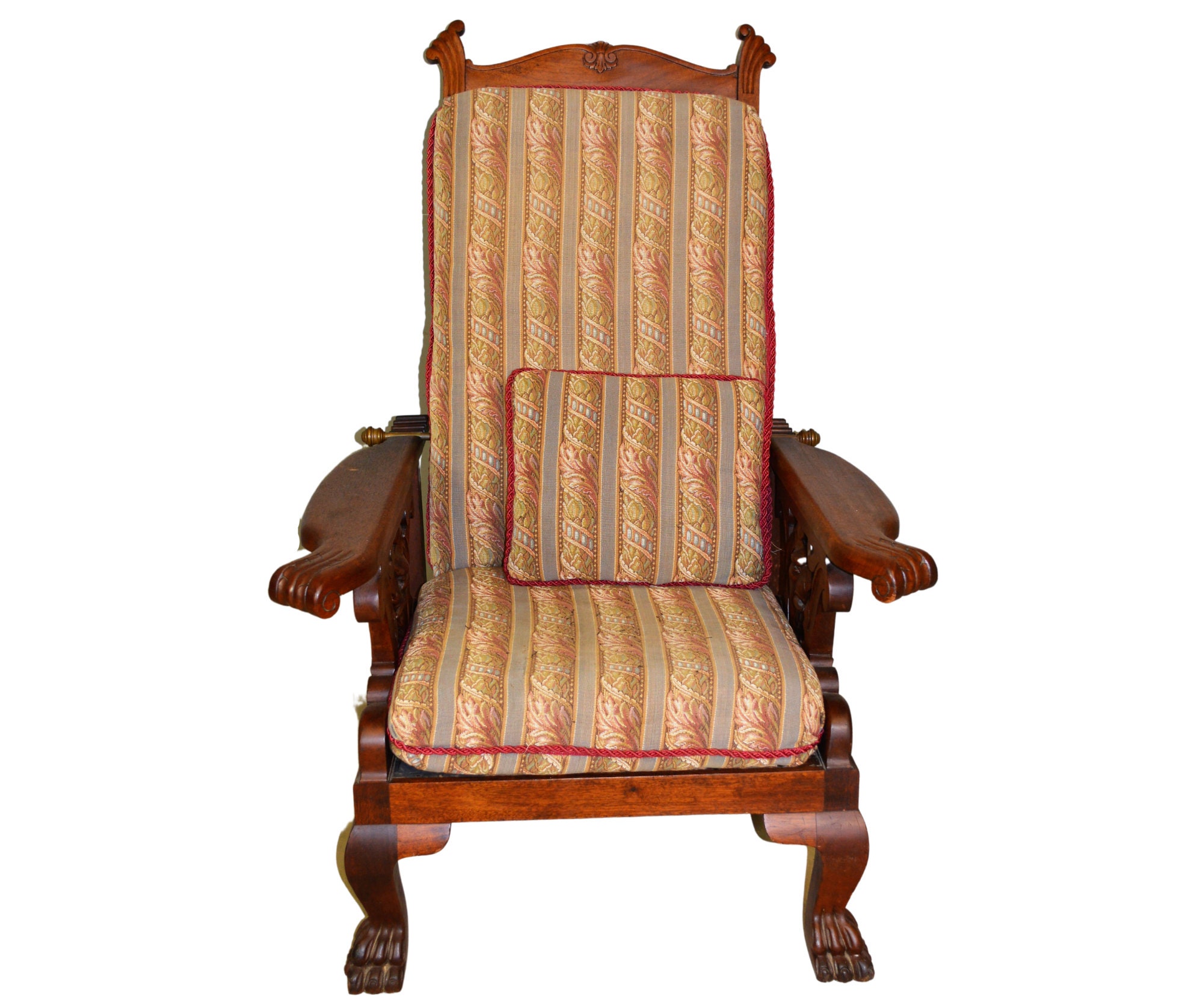 卸売 Antique Morris Chair, Victorian Lion Head Claw Foot Nintendo Switch