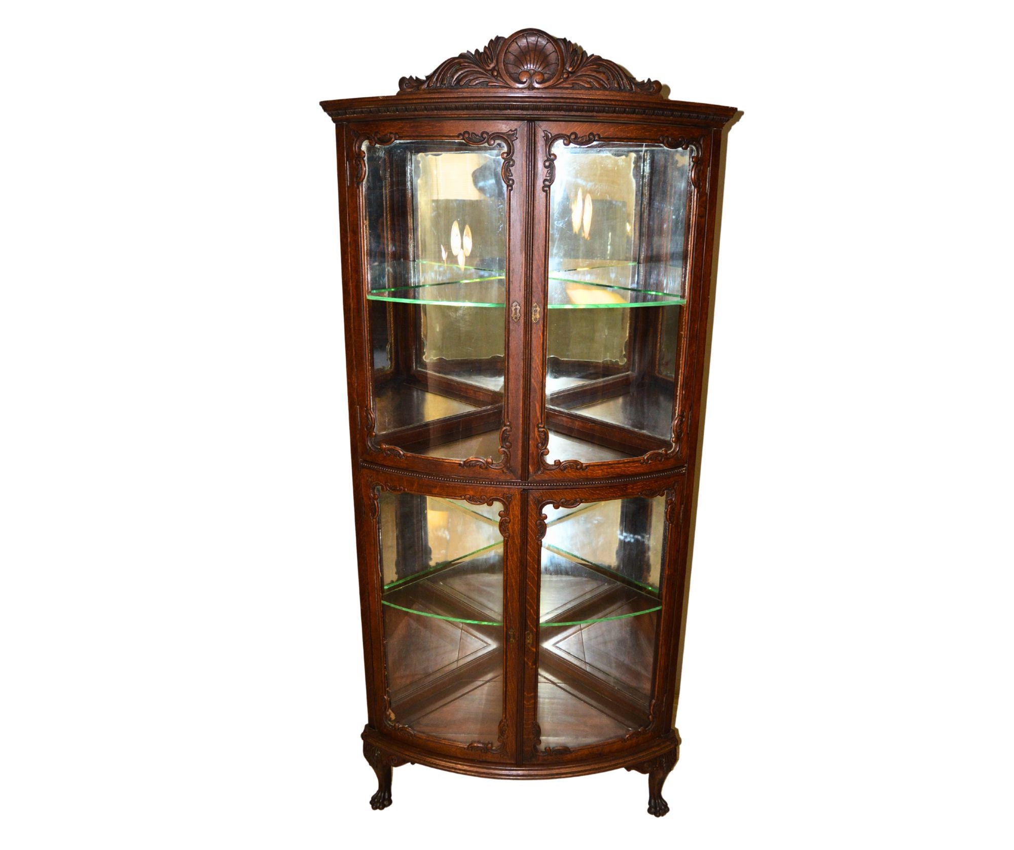 Antique Victorian Corner China Cabinet Flint Horner 21571 Etsy