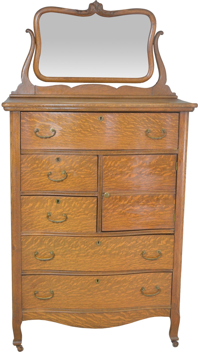 17690 Victorian Oak Gentlemans Hat Box Dresser With Bevel Etsy