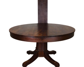 Antique Mahogany Round Dining Table – 54” Single Leaf #22000