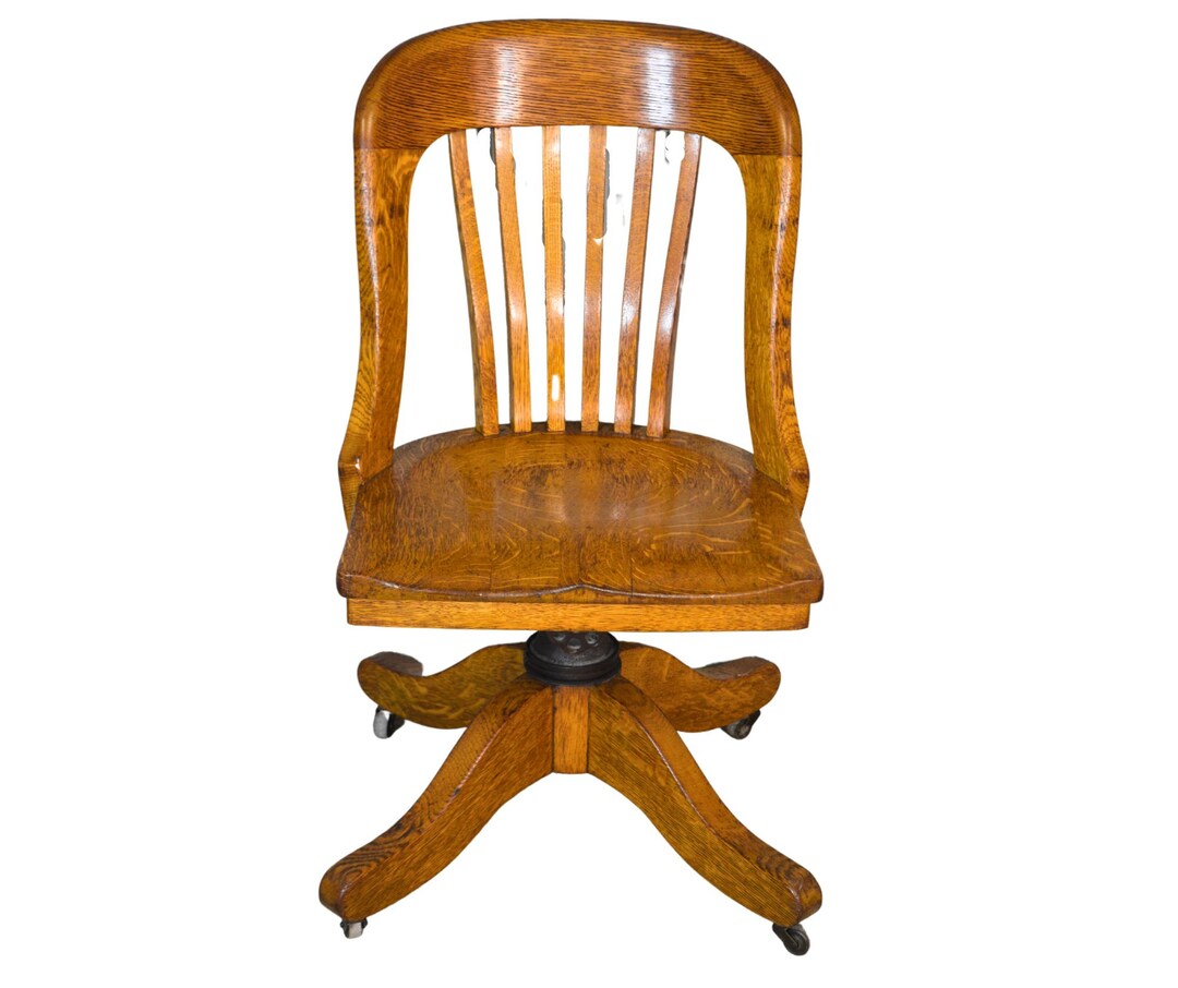 Antique Oak Office Chair Swivel and Tilt 21548 Etsy