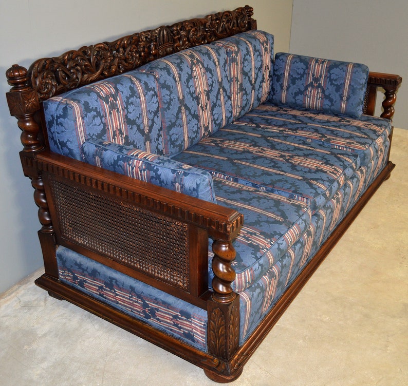 17805 Antique Cupid Carved Barley Twist Sofa Set Etsy