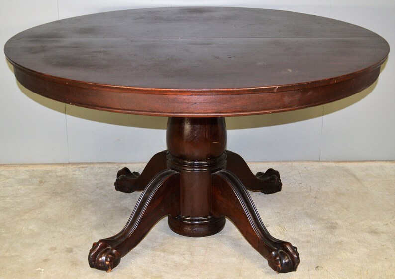 17814 Round Mahogany Ball & Claw Dining Banquet Table Etsy