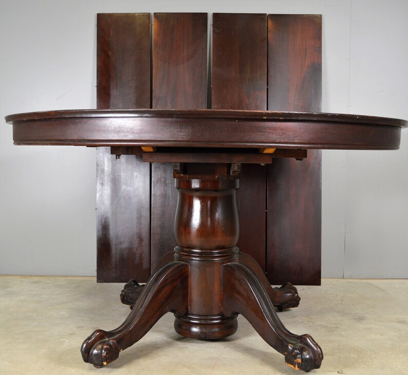 17814 Round Mahogany Ball & Claw Dining Banquet Table Etsy