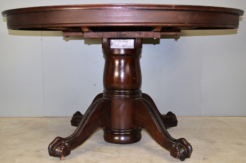 17814 Round Mahogany Ball & Claw Dining Banquet Table Etsy