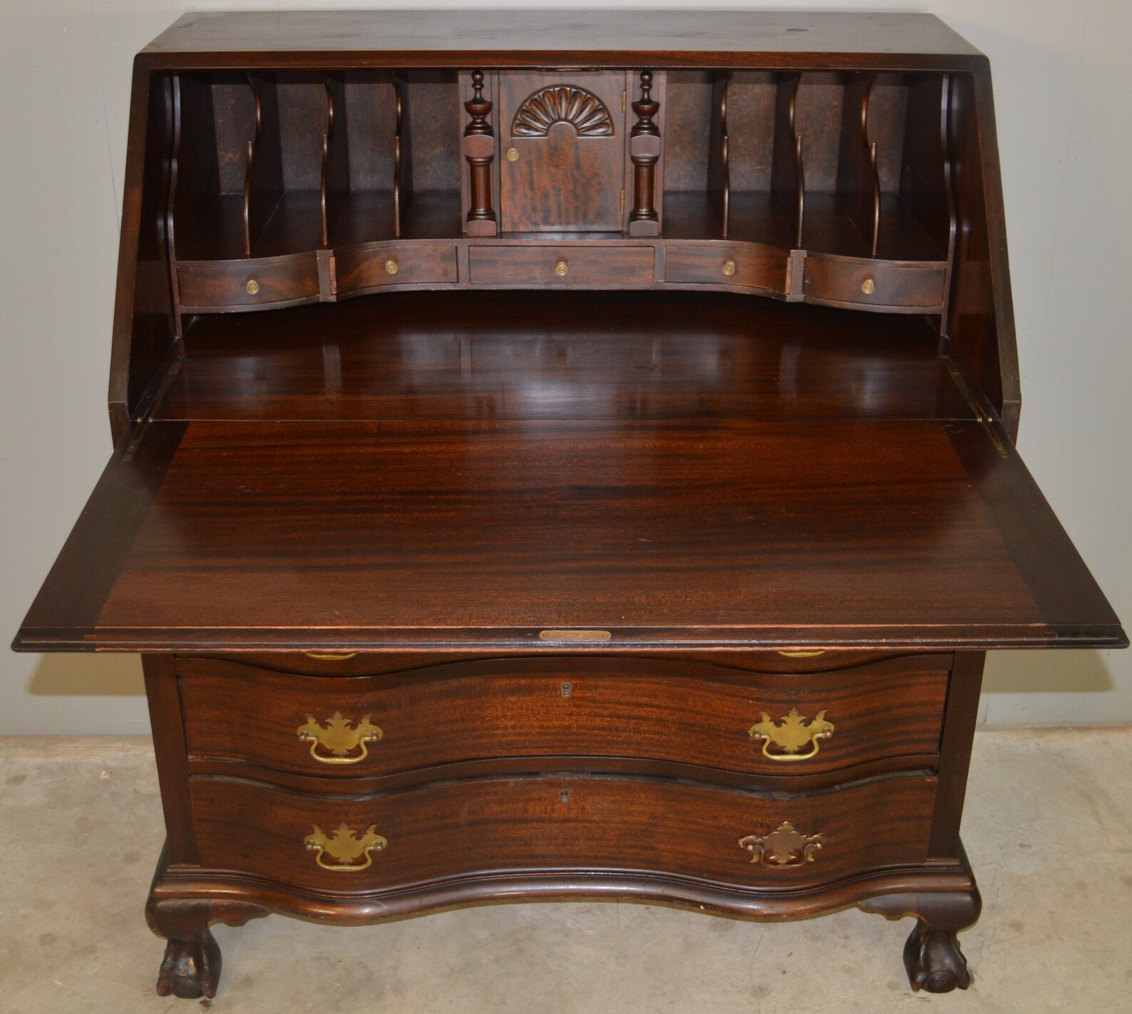 18692 Mahogany Governor Winthrop Ball and Claw Secretary Desk Etsy