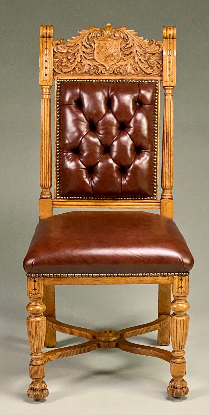 Antique Oak Dining Room Chairs Six Carved Oak Dining Chairs Etsy