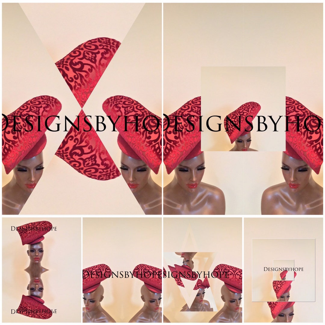 Ruby Red Couture Hat: Avant Garde Formal Occasion Headwear - Etsy