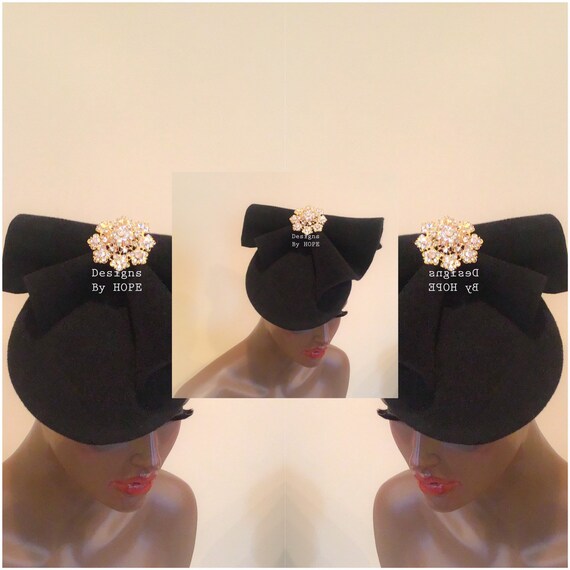 Vintage Black Hat Timeless Accessories Vintage Adolfo II Sensational Black Hat NY & Paris A Luxury  main image 4