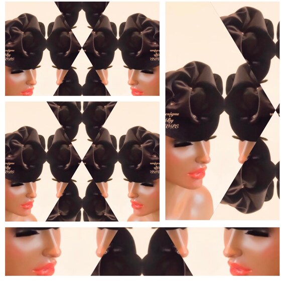 Black Velvet Couture Hat: Swarovski Crystal Formal Millinery  display picture 1