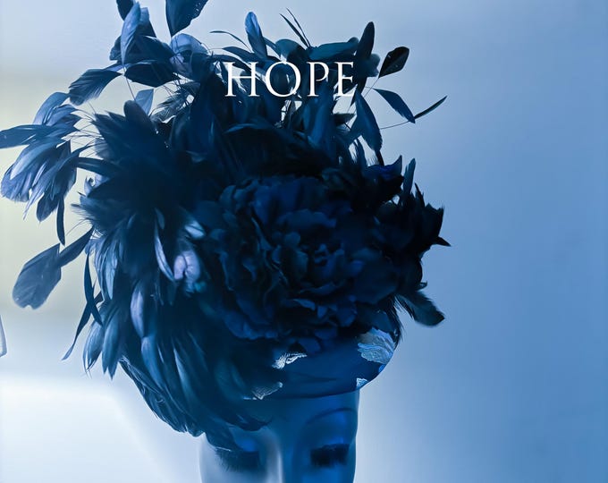 Featured listing image: Black Feather Chapeau: Avant Garde Black & Gold Formal Hat