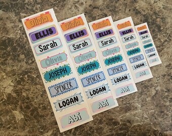 Waterproof Name Stickers- Daycare Labels- Print Kids Labels- Customized Labels- School Labels- 30 Stickers