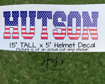 Custom Baseball/ Softball AMERICAN FLAG Style helmet sticker
