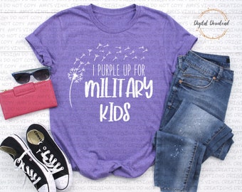 Purple Up for Military Kids - Digital Download Only - PNG/ SVG FILE