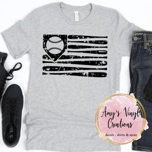 Baseball or Softball Bat Flag- black ink- t-shirt