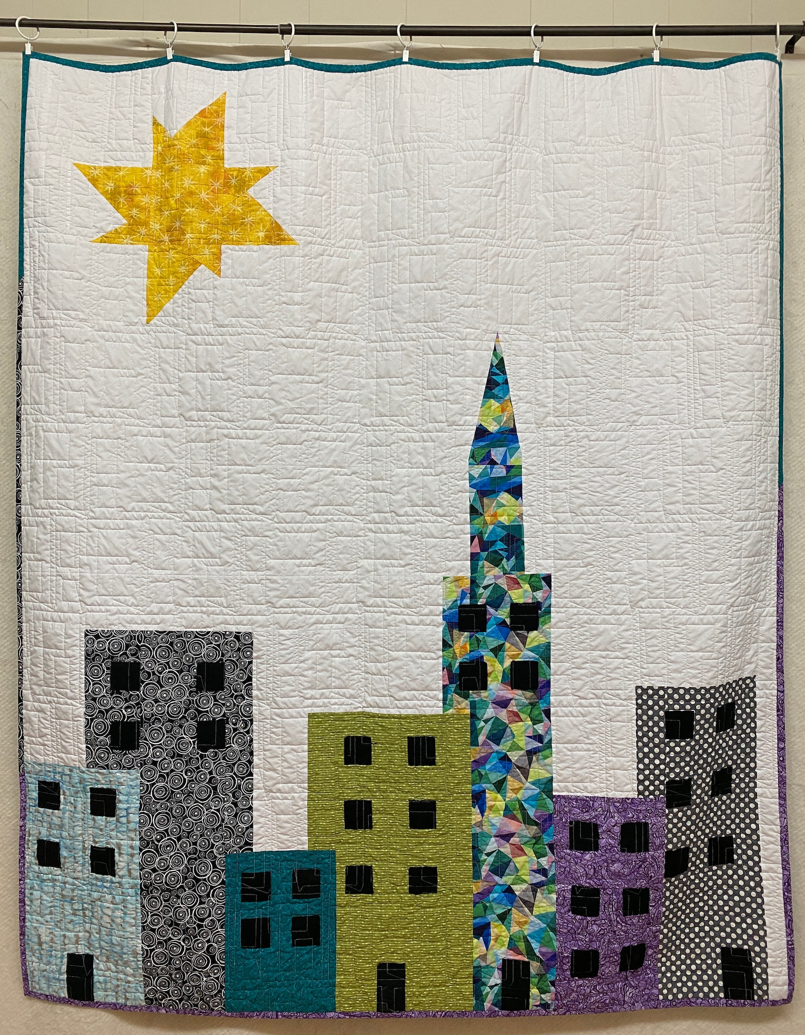 Modern cityscape quilt 57X66 handmade throw lap quilt Etsy