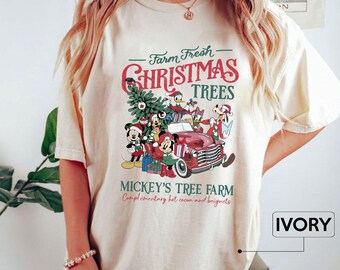 Comfort Colors® Retro Disney Farm Fresh Shirt, Mickey Tree Farm, Mickey And Friends Christmas, Mickey Mouse Christmas Shirt, Christmas Gift