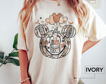 Comfort Colors® Disney Pumpkin Shirt, Disney Boo Shirt, Disney Trip Shirt, Mickey And Minnie Halloween Shirt, Disney Spooky Seasons Shirt
