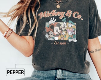 Comfort Colors Mickey & Co Est 1928 Shirt, Retro Mickey and Friends Shirt, Retro Disney Shirt, Disney Trip Shirt, Disney Vacation 2022 Shirt