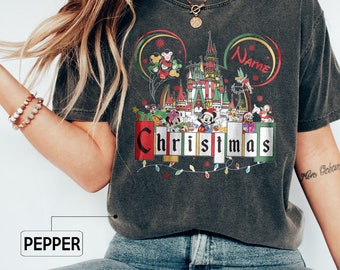 Comfort Colors® Disneyland Christmas Shirt, Disney Christmas Shirts, Mickey And Friends Christmas, Disney Family Christmas, Christmas Gift