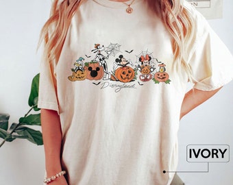 Comfort Colors® Vintage Disneyland Halloween Shirt, Disney Skeleton Shirt, Disney Pumpkin Shirt, Disney Shirt, Thanksgiving Shirt