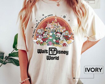 Comfort Colors® Retro Walt Disney World Christmas shirt, Christmas Disney Trip Shirt, Vintage Mickey And Minnie Christmas, Christmas Shirt