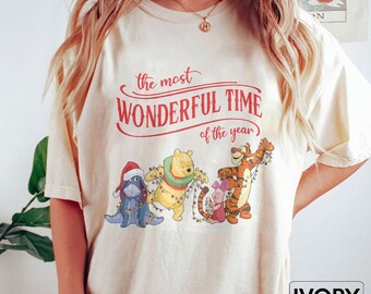 Comfort Colors® It's The Most Wonderful Time Of The Years Shirt, Winnie The Pooh Christmas Shirt, Pooh Piglet Disney shirt