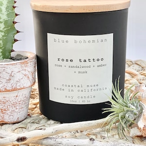 Rose Tattoo Soy Candle      {FREE SHIPPING}