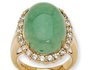 Jacqueline Kennedy 24K Gold Finish /& Vermeil Simulated Pink Kunzite Ring Size 5