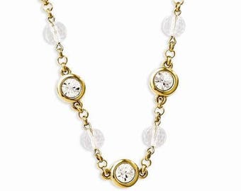 Jackie Kennedy 26 Inch Long Gold and Crystal Necklace by Camrose and Kross for Wedding Anniversary or Birthday Gift for Her - 209