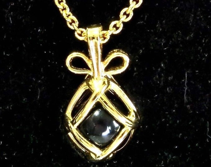 Joan Rivers Necklace - Egg Cage with Black Bead Insert - S2442