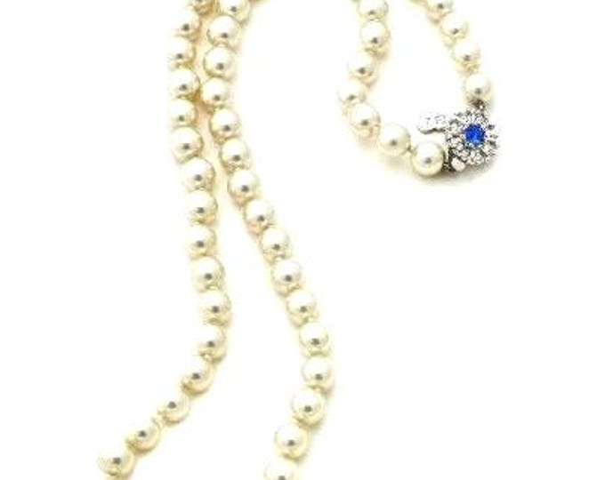 Jackie Kennedy JEWELRY SET JBK Single Strand Pearl Necklace and Pierced  Earrings Gift for Her Birthday Graduation or Wedding Anniversary