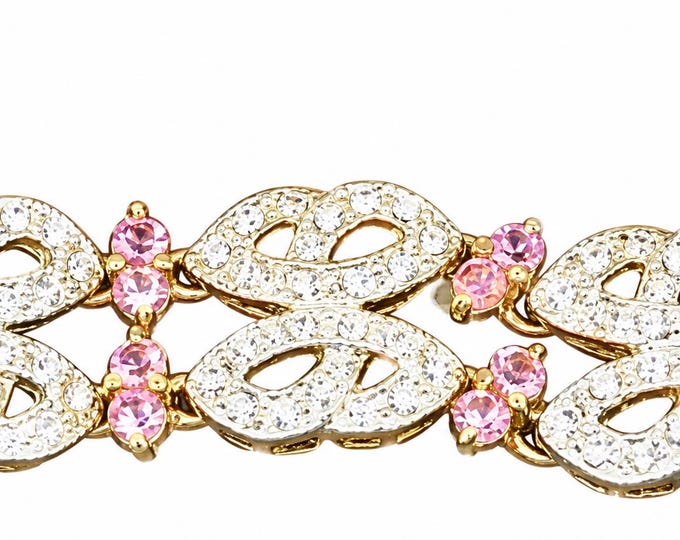 JBK Jewelry Bracelet with Pink and Clear Crystals Jackie Kennedy Style by Camrose & Kross