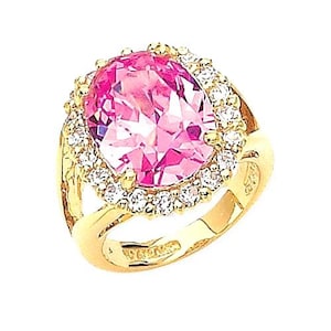 Jackie Kennedy Pink Statement Ring JBK Large Pink and Gold Ring by Camrose Kross Gift for Her Anniversary or Birthday