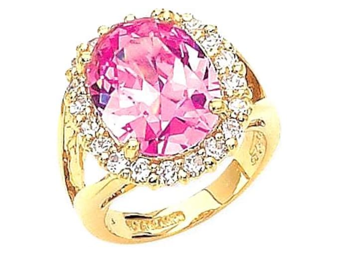 Jackie Kennedy Pink Statement Ring JBK Large Pink and Gold Ring by Camrose Kross Gift for Her Anniversary or Birthday
