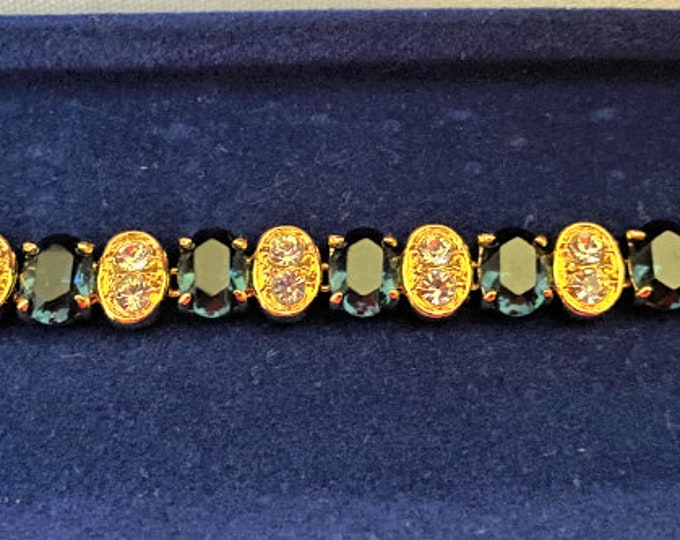 Jackie Kennedy Sapphire Bracelet - Gold Bracelet with Stones. Size 7 or No. 439