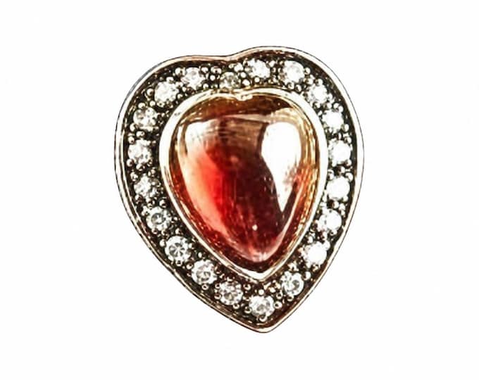 Gold and Red Ring Heart Shaped from the JBK Jackie Kennedy Collection by Camrose and Kross Birthday Gift for Woman or Gift for Her