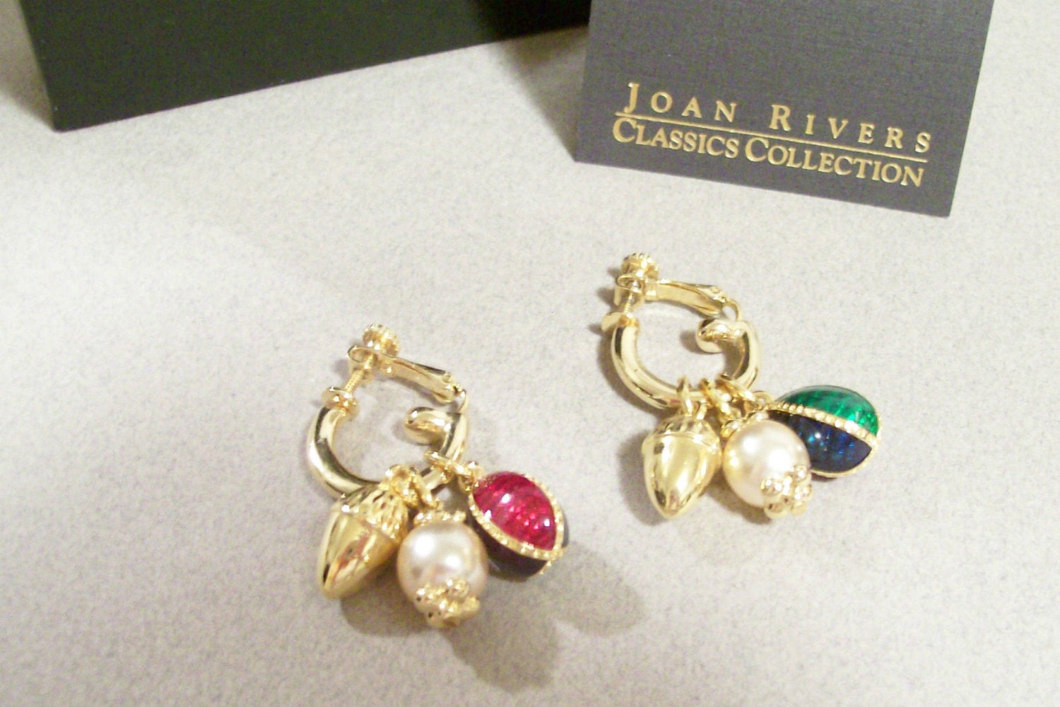 Joan Rivers Egg Charm Earrings Pierced S2345