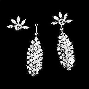 JBK Crystal Dangle Earrings: Jacqueline Kennedy Crystal Earrings Convertible Design