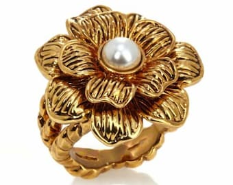 Audrey Hepburn Gold Ring with Pearl Center by Camrose and Kross for Wedding  Anniversary or June Birthday Gift for Her